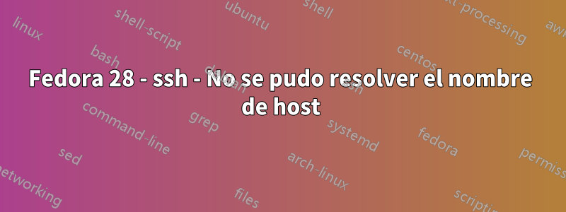 Fedora 28 - ssh - No se pudo resolver el nombre de host