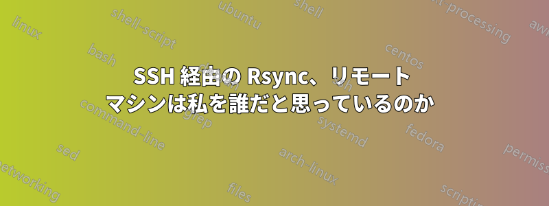 SSH 経由の Rsync、リモート マシンは私を誰だと思っているのか 