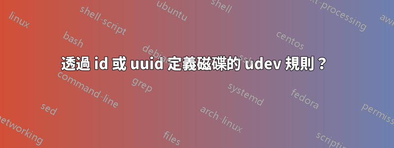 透過 id 或 uuid 定義磁碟的 udev 規則？