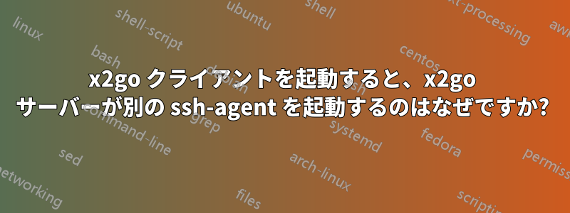 x2go クライアントを起動すると、x2go サーバーが別の ssh-agent を起動するのはなぜですか?