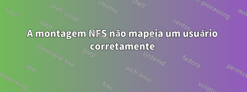 A montagem NFS não mapeia um usuário corretamente