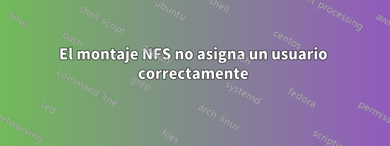 El montaje NFS no asigna un usuario correctamente