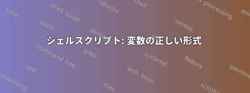 シェルスクリプト: 変数の正しい形式