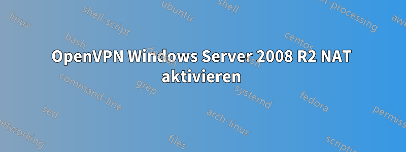 OpenVPN Windows Server 2008 R2 NAT aktivieren