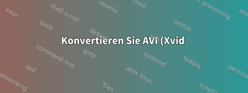 Konvertieren Sie AVI (Xvid) in MP4 (H.264) unter Beibehaltung der Qualität