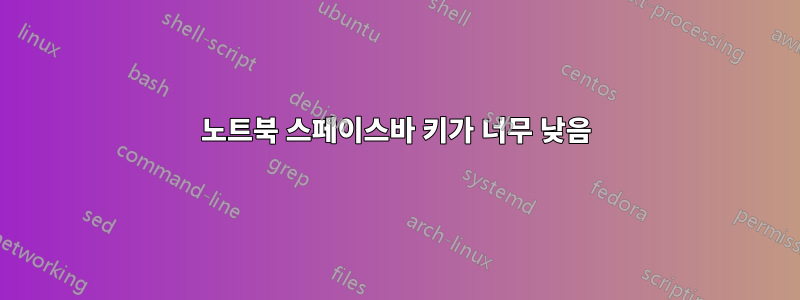 노트북 스페이스바 키가 너무 낮음