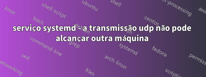 serviço systemd - a transmissão udp não pode alcançar outra máquina