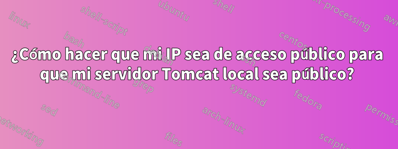 ¿Cómo hacer que mi IP sea de acceso público para que mi servidor Tomcat local sea público?