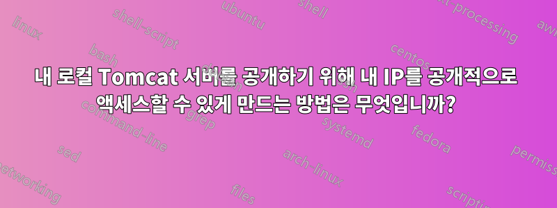 내 로컬 Tomcat 서버를 공개하기 위해 내 IP를 공개적으로 액세스할 수 있게 만드는 방법은 무엇입니까?