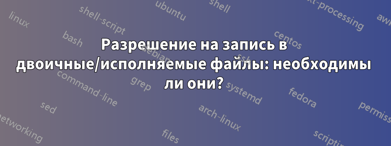 Разрешение на запись в двоичные/исполняемые файлы: необходимы ли они?