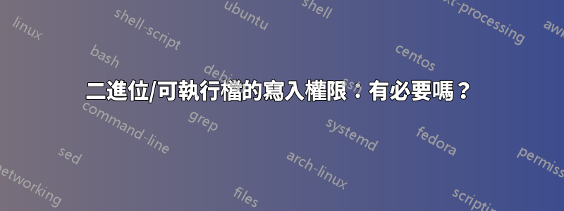 二進位/可執行檔的寫入權限：有必要嗎？