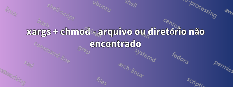 xargs + chmod - arquivo ou diretório não encontrado