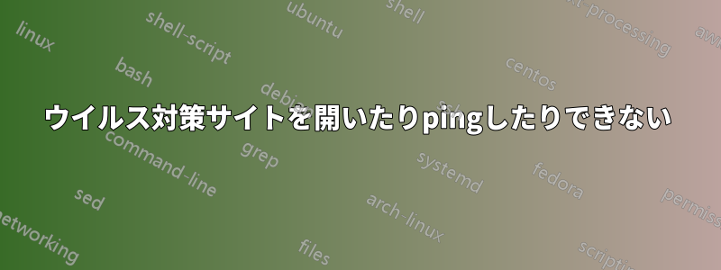 ウイルス対策サイトを開いたりpingしたりできない