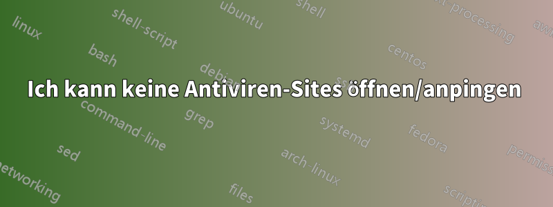 Ich kann keine Antiviren-Sites öffnen/anpingen