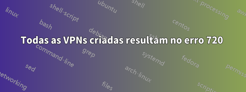 Todas as VPNs criadas resultam no erro 720