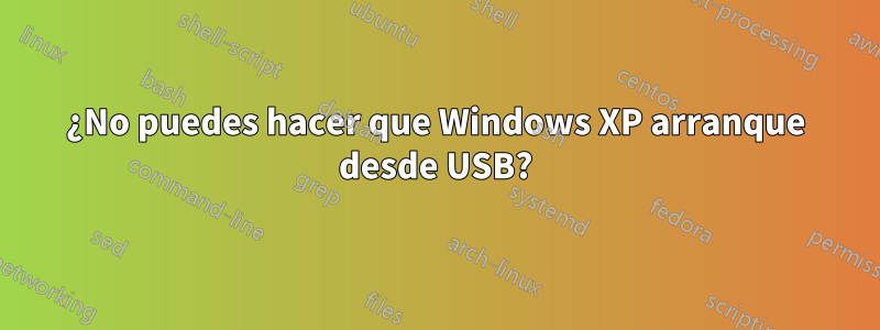 ¿No puedes hacer que Windows XP arranque desde USB?