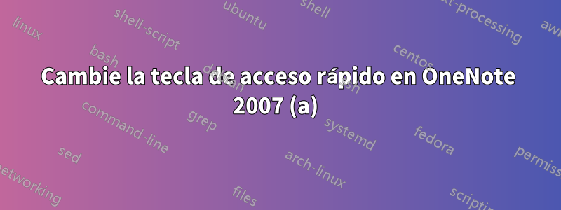 Cambie la tecla de acceso rápido en OneNote 2007 (a) 