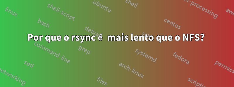 Por que o rsync é mais lento que o NFS?