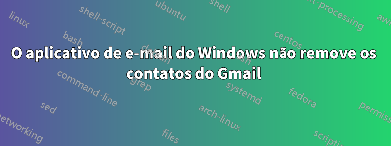 O aplicativo de e-mail do Windows não remove os contatos do Gmail