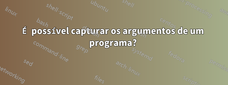 É possível capturar os argumentos de um programa?