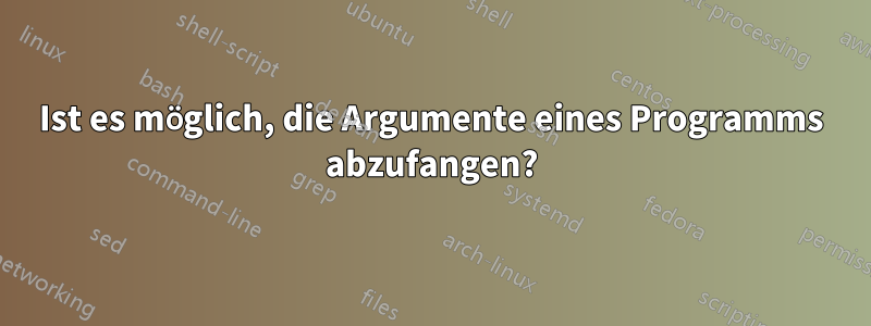 Ist es möglich, die Argumente eines Programms abzufangen?