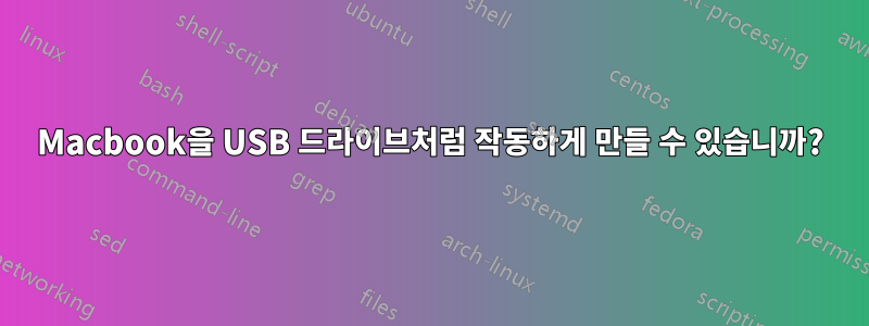 Macbook을 USB 드라이브처럼 작동하게 만들 수 있습니까?