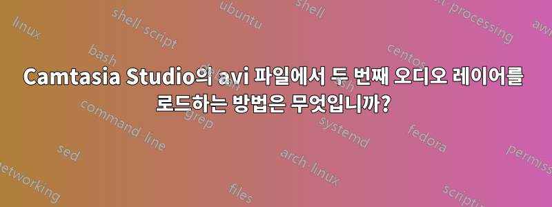 Camtasia Studio의 avi 파일에서 두 번째 오디오 레이어를 로드하는 방법은 무엇입니까?