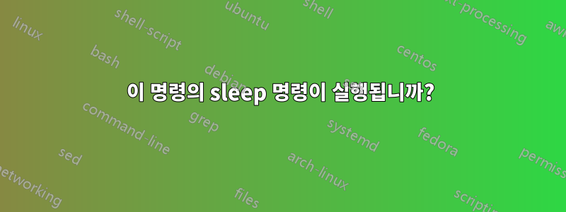 이 명령의 sleep 명령이 실행됩니까?