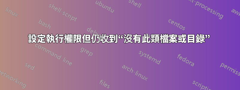 設定執行權限但仍收到“沒有此類檔案或目錄”