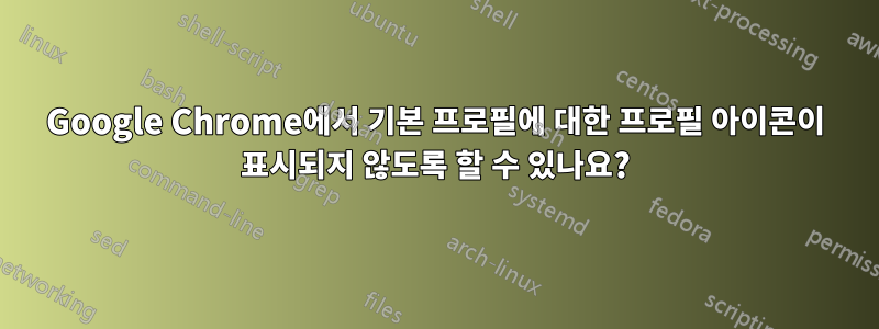 Google Chrome에서 기본 프로필에 대한 프로필 아이콘이 표시되지 않도록 할 수 있나요?