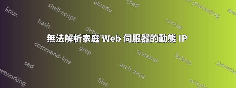 無法解析家庭 Web 伺服器的動態 IP