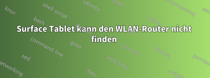 Surface Tablet kann den WLAN-Router nicht finden