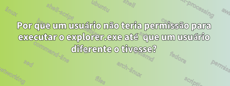 Por que um usuário não teria permissão para executar o explorer.exe até que um usuário diferente o tivesse?