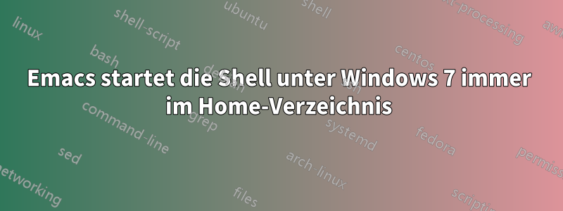 Emacs startet die Shell unter Windows 7 immer im Home-Verzeichnis