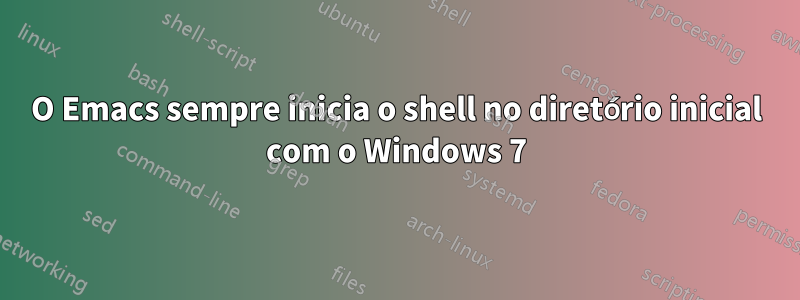 O Emacs sempre inicia o shell no diretório inicial com o Windows 7