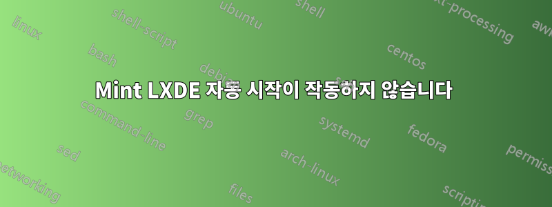 Mint LXDE 자동 시작이 작동하지 않습니다