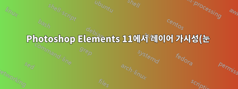 Photoshop Elements 11에서 레이어 가시성(눈) 아이콘을 더 읽기 쉽게 변경할 수 있습니까?