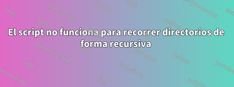 El script no funciona para recorrer directorios de forma recursiva