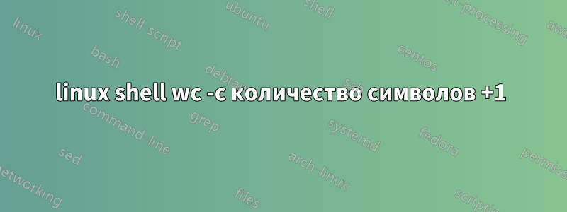 linux shell wc -c количество символов +1