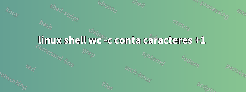 linux shell wc -c conta caracteres +1