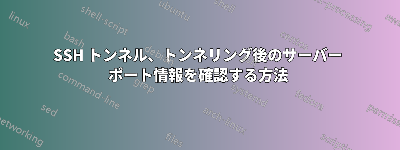 SSH トンネル、トンネリング後のサーバー ポート情報を確認する方法