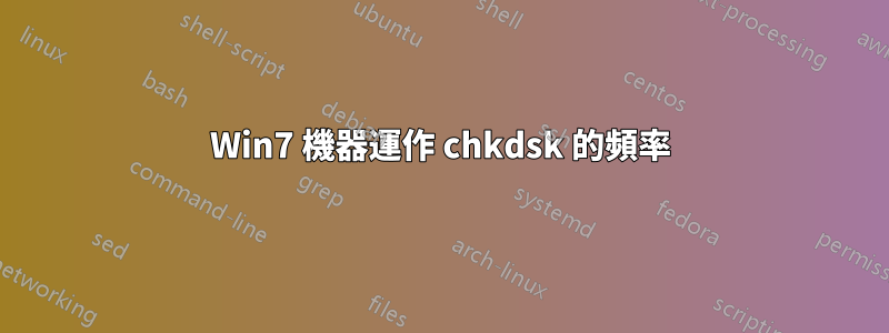 Win7 機器運作 chkdsk 的頻率