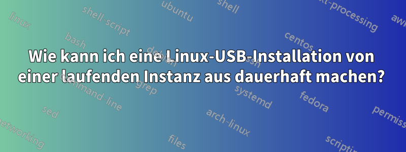 Wie kann ich eine Linux-USB-Installation von einer laufenden Instanz aus dauerhaft machen?