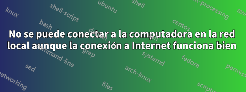 No se puede conectar a la computadora en la red local aunque la conexión a Internet funciona bien