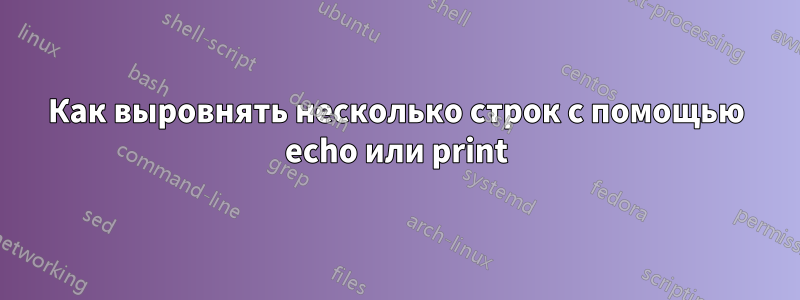 Как выровнять несколько строк с помощью echo или print