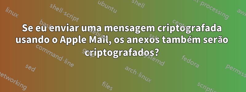 Se eu enviar uma mensagem criptografada usando o Apple Mail, os anexos também serão criptografados?