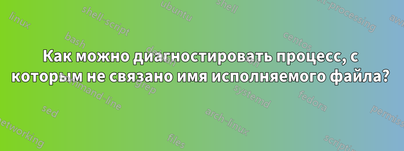 Как можно диагностировать процесс, с которым не связано имя исполняемого файла?