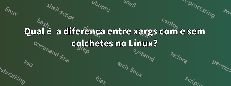 Qual é a diferença entre xargs com e sem colchetes no Linux?