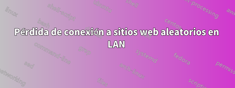 Pérdida de conexión a sitios web aleatorios en LAN