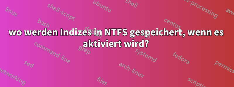 wo werden Indizes in NTFS gespeichert, wenn es aktiviert wird?